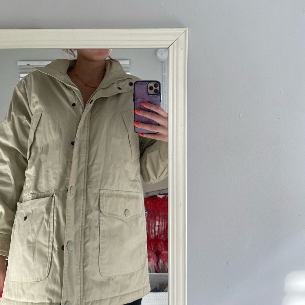 Cabin creek khaki trench coat w/ detachable hoodie